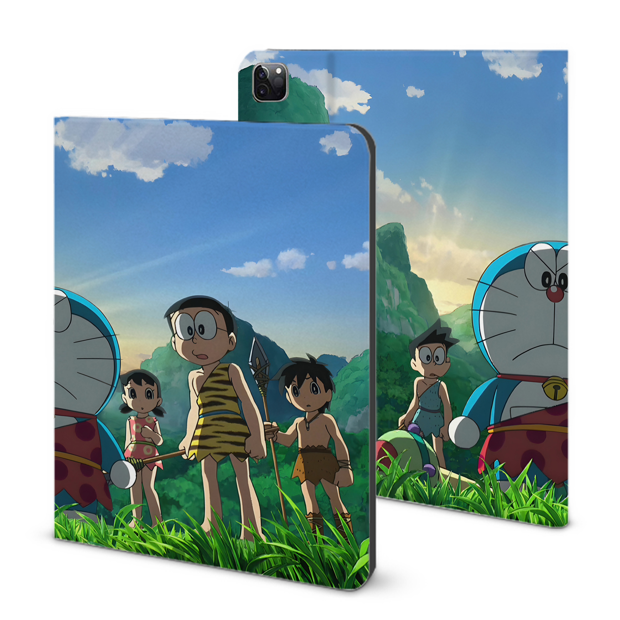（画像用） ドラえもん Doraemon IPad ケース ブック型 PUレザー TPU 耐衝撃 軽量 薄型 ペン収納なし 全面保護 IPad 各モデル対応